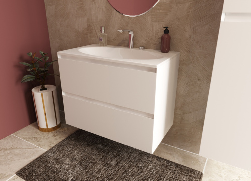 Тумба с раковиной Эстет Malta ФР-00007058 80х47х61 подвесная цвет белый - фото 4