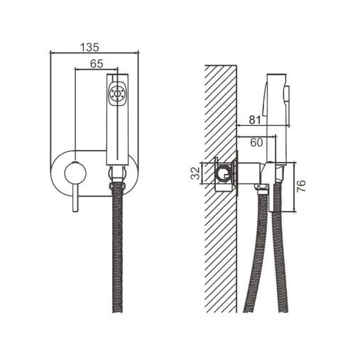 Гигиенический душ со смесителем Belz B807 B55807-7 черный - фото 3