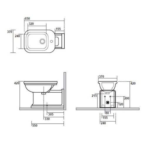 Биде Kerasan Waldorf 4120K1bi/cr*1 напольное - фото 2