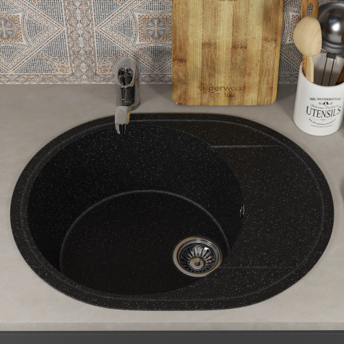 Кухонная мойка Uperwood ECON UPD-107 4910201246 61х47 цвет черный - фото 3