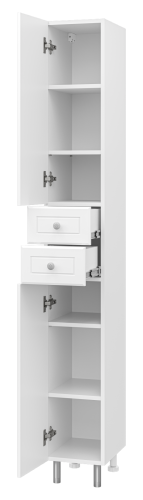 Шкаф-пенал Misty Пеналы Э-05026-01НжЛ 26х34х180 напольный цвет белый - фото 4