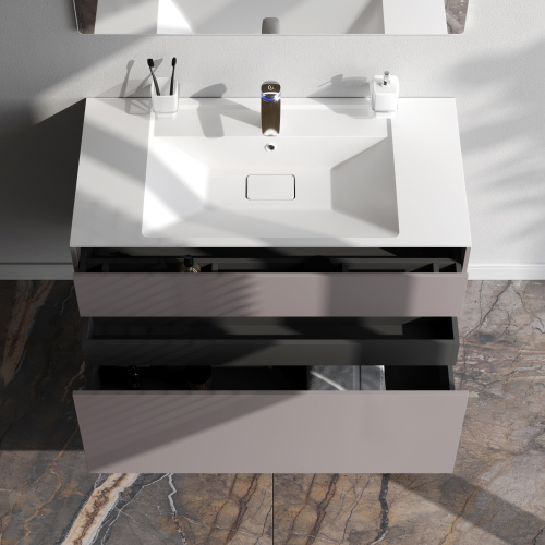 Тумба под раковину Am.Pm Inspire V2.0 M50AFHX1003EGM 101х49х60 подвесная цвет серый матовый - фото 3