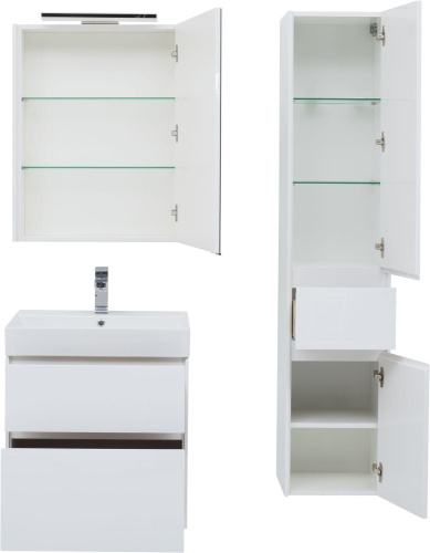 Тумба с раковиной Aquanet Бруклин 00212597 69х44х57 напольная/подвесная цвет белый - фото 5