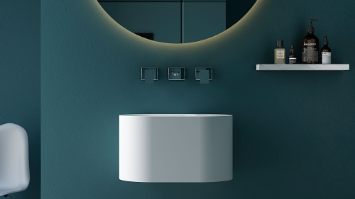 Раковина из искусственного камня Zenon Guadiana 4000.000.000.000.39674 50х30 подвесная цвет белый матовый - фото 3