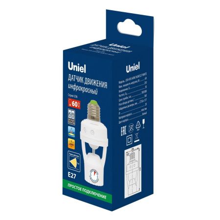 Датчик движения ИК Uniel Usn (Усн) USN-R50 60W/360R/E27 WHITE