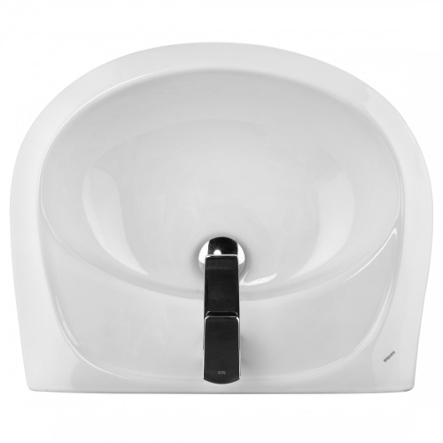 Раковина из сантехнического фарфора Santek Бриз 1WH110460 45х55 подвесная цвет белый 1 отверстие под смеситель - фото 3