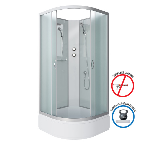 Душевая кабина Niagara Classic 33021424BK 100х100 четверть круга без крыши ориентация универсальная - фото 2