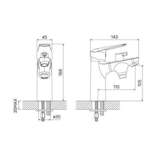 Смеситель для ванны IDDIS Torr TORSB10i07 на борт ванны хром - фото 2