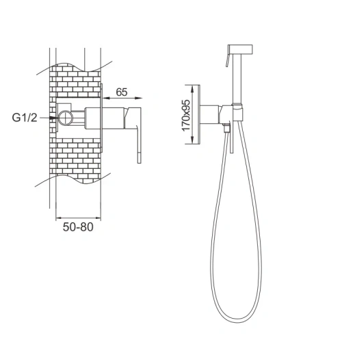 Гигиенический душ со смесителем Rose R255 хром - фото 3