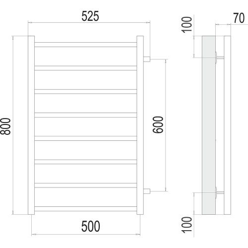 Полотенцесушитель Terminus 4670078530011 53х80 водяной хром - фото 3