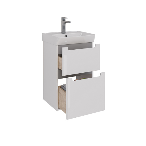 Тумба под раковину LeMark Buno LM04B45T 43х35х65 напольная/подвесная цвет белый/серый - фото 2