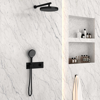 Душевая система Vincea VSFW-422TI2MB встраиваемая в стену с термостатом