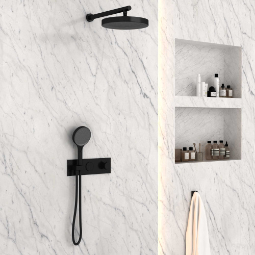 Душевая система Vincea VSFW-422TI2MB встраиваемая в стену с термостатом