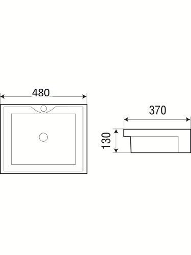 Раковина из санфаянса WeltWasser WW SK 10000003887 48х37 подвесная цвет белый глянцевый 1 отверстие под смеситель - фото 3