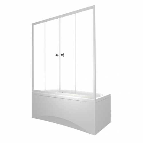 Душевая шторка на ванну Тритон Ультра Щ0000065751 170х150 стекло прозрачное профиль белый ориентация универсальная - фото 5