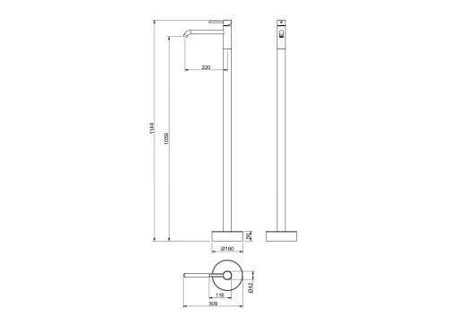 Смеситель Aquatek ЕВРОПА AQ1309MB напольный черный матовый - фото 4