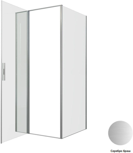 Душевой уголок Allen Brau Priority 3.31026.BA + 3.31044.BA 90х90 стекло прозрачное профиль серебро брашированное без поддона - фото 3