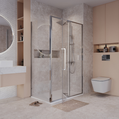 Душевой уголок Niagara Nova NG-66-11A-A90-34 110х90 стекло прозрачное профиль хром глянцевый без поддона - фото 3