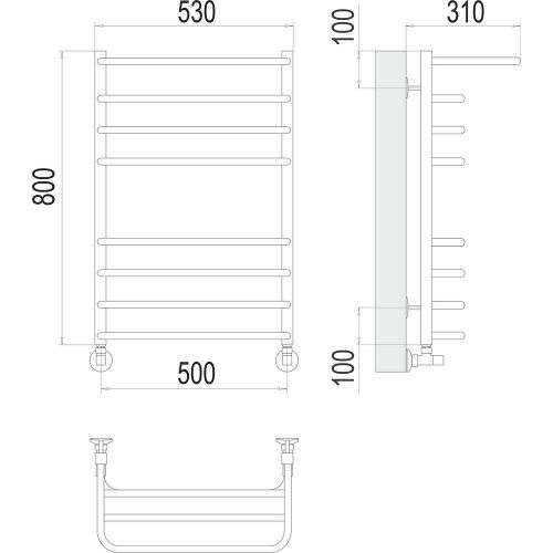 Полотенцесушитель Terminus 4670078529466 53х80 водяной хром - фото 3