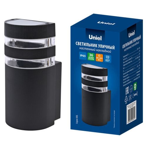 Уличный настенный светильник Uniel UUL-S15A 60W/E27 IP65 BLACK - фото 5