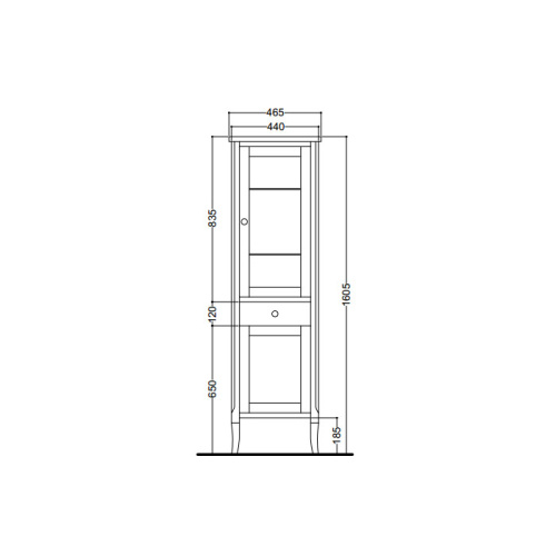 Шкаф-пенал Kerasan Retro 731540-dx 47х34х161 цвет дерево - фото 2