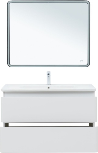 Тумба под раковину Aquanet Эмбер 00330469 102х45х60 напольная/подвесная цвет белый - фото 4
