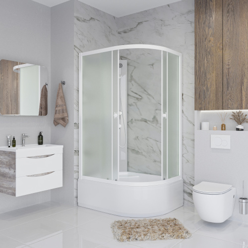 Душевая кабина Niagara Promo P90/80/40L/MT/BK 90х80 асимметричная без крыши ориентация левая - фото 3