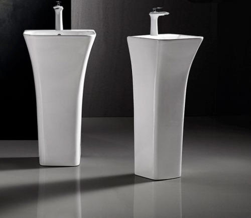 Раковина из сантехнического фарфора Cerutti SPA CT7283 45х44 напольная цвет белый 1 отверстие под смеситель - фото 2