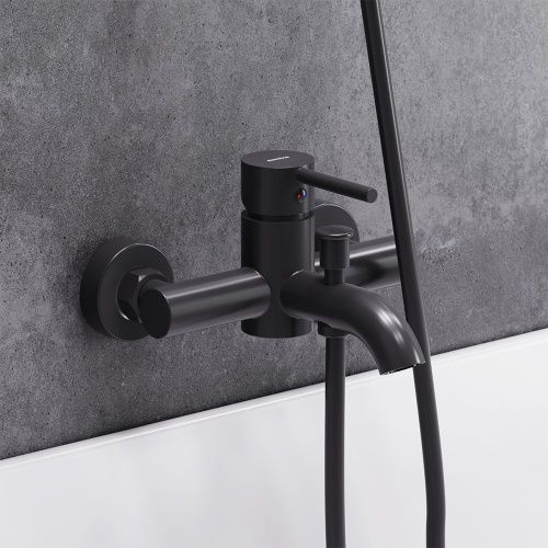 Смеситель для ванны и душа Damixa Scandinavian Pure 361000300 настенный черный - фото 4