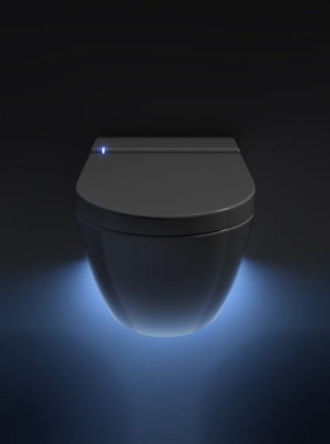 Унитаз-биде электронный подвесной GSI Wclean 7418K26 черный матовый с сиденьем микролифт безободковый смыв торнадо - фото 3