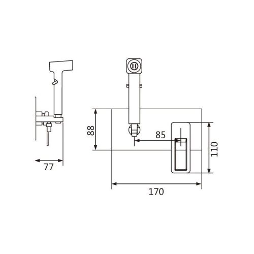 Гигиенический душ со смесителем Shevanik S6805H черный - фото 3