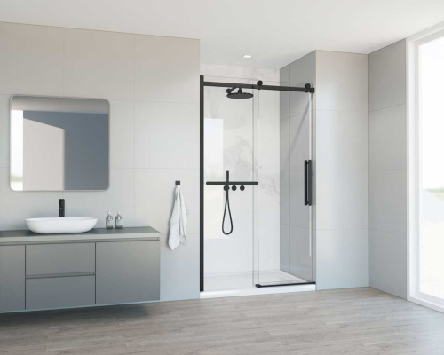 Душевая дверь Vincea Como Soft VDS-1CS110CLB 110х195 стекло прозрачное профиль черный - фото 2