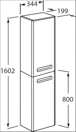 Шкаф-пенал Roca The Gap Original ZRU9302739 34х20х160 подвесной цвет белый - фото 3