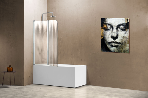 Душевая шторка на ванну Vincea VSB VSB-12114CH-L 114х140 стекло текстурное профиль хром глянцевый ориентация левая - фото 2