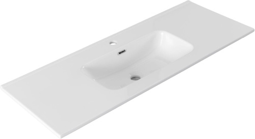 Раковина керамическая Allen Brau Glority 1.35010.20 120х47 полувстраиваемая цвет белый 1 отверстие под смеситель - фото 2