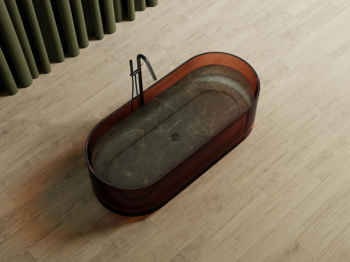 Ванна полиэфирная смола Abber Kristall AT9708Opal 170х75 отдельностоящая овальная - фото 4