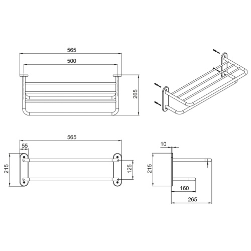Полка в ванную комнату Fixsen Hotel FX-31015A - фото 2