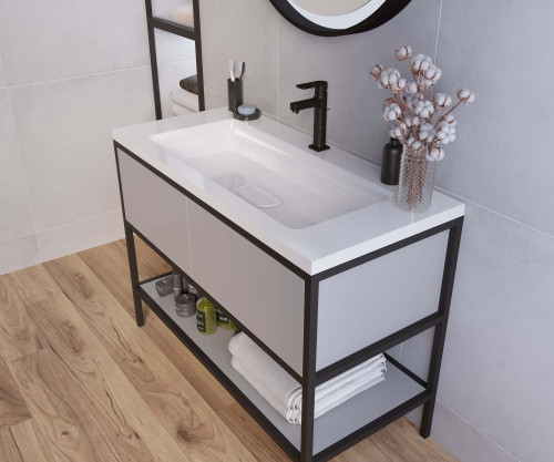 Раковина из литьевого мрамора Uperwood Modul 2911020341 97х45 полувстраиваемая цвет белый - фото 4