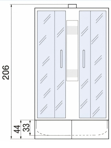 Душевая кабина River NARA LIGHT Б/К 90/44 MT (10000003576) 90х90 четверть круга без крыши ориентация универсальная - фото 2