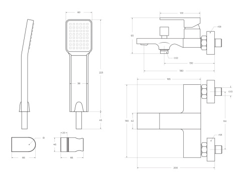 Смеситель BelBagno ROMANO ROM-VASM-CRM настенный хром - фото 2