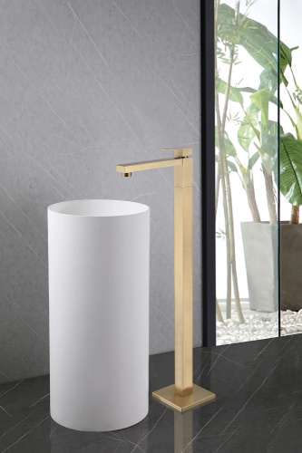 Смеситель ABBER Daheim AF8241G напольный золото матовое - фото 2