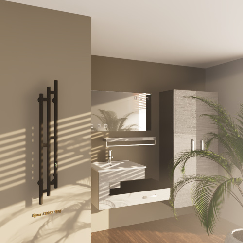 Полотенцесушитель Altasan Бриз Бриз12017ЧМ подвесной 17х121 электрический черный муар - фото 2