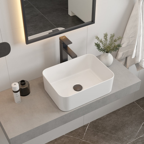 Раковина из сантехнического фарфора Teymi Helmi T51103 40х30 накладная цвет белый без отверстий под смеситель - фото 4