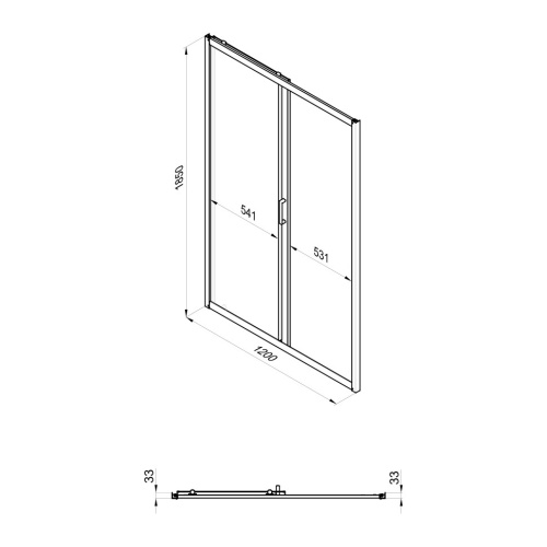 Душевая дверь Тритон Слайд Щ0000064613 120х185 стекло прозрачное с рисунком профиль белый - фото 2