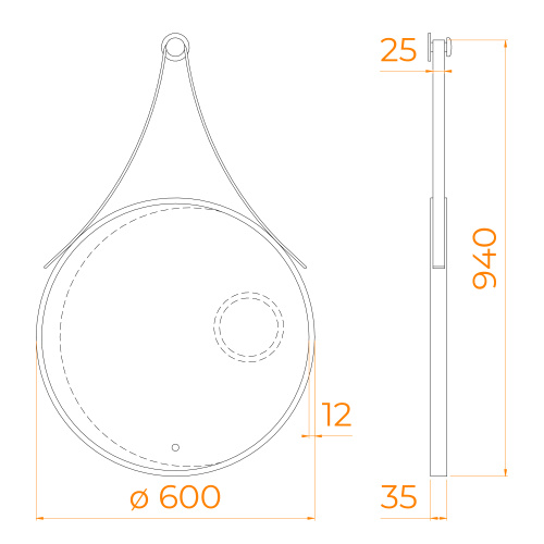 Зеркало в ванную RGW 72440301-04 60х60 цвет черный - фото 3