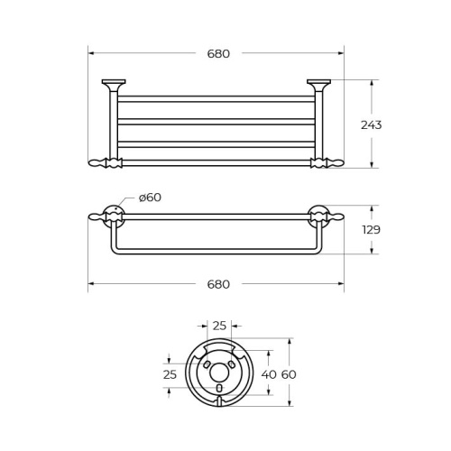 Полка в ванную комнату Art&Max BOHEMIA AM-E-4222-Do - фото 2