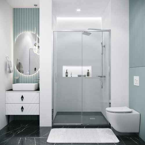 Душевая дверь Grossman Style 100.K33.05.120.10.00 120х195 стекло прозрачное профиль хром глянцевый - фото 3