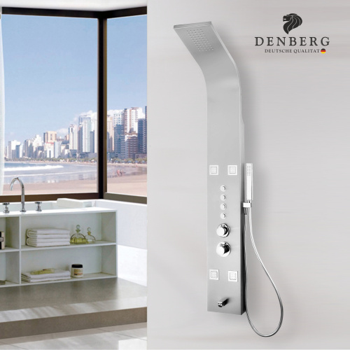 Душевая панель с термостатом (нержавеющая сталь) DENBERG DENBERG LT-201 прямоугольная настенная - фото 4