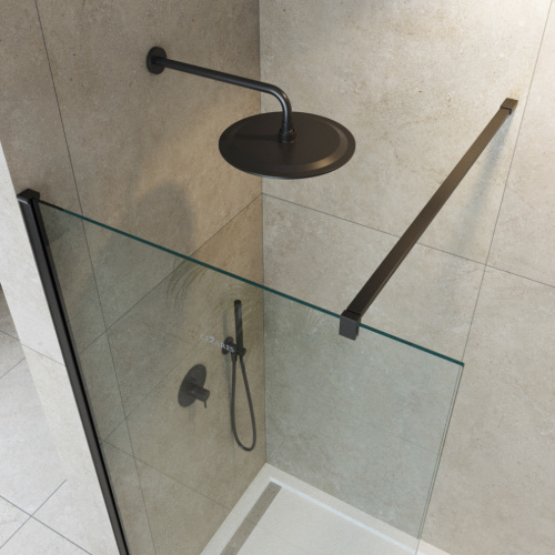 Душевая перегородка Cezares LIBERTA LIBERTA-L-2-130-120-C-NERO 130х195 стекло прозрачное профиль черный - фото 2