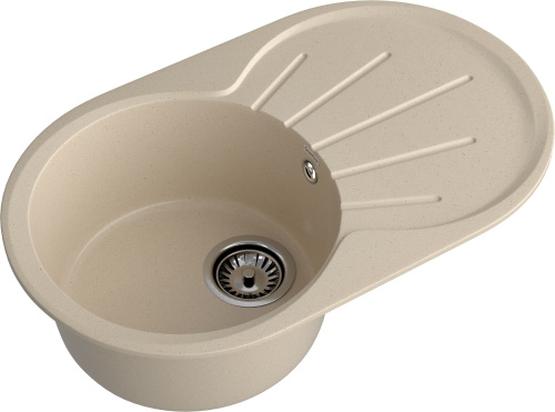Кухонная мойка Granfest Rondo R-750L кашемир 75х46 цвет бежевый поверхность матовая - фото 2